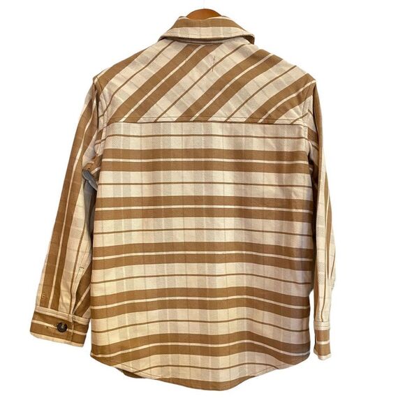 Everlane NWT Oversized Camel Tan Plaid Button Jacket Shacket with Pockets XS - Picture 5 of 10